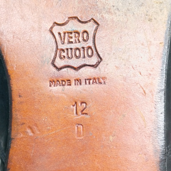 Steeple Gate Men Black Leather Cap Toe Oxford Dress Shoe Vero Cuoio Italy Sz 12 main image 10